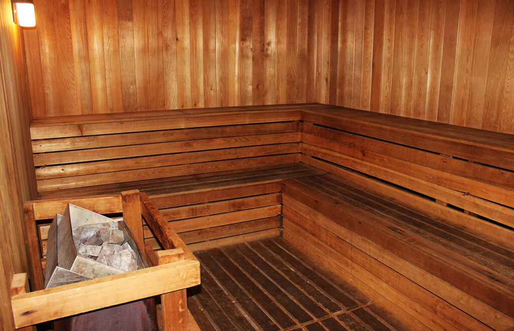 De-stress in the private cedar sauna